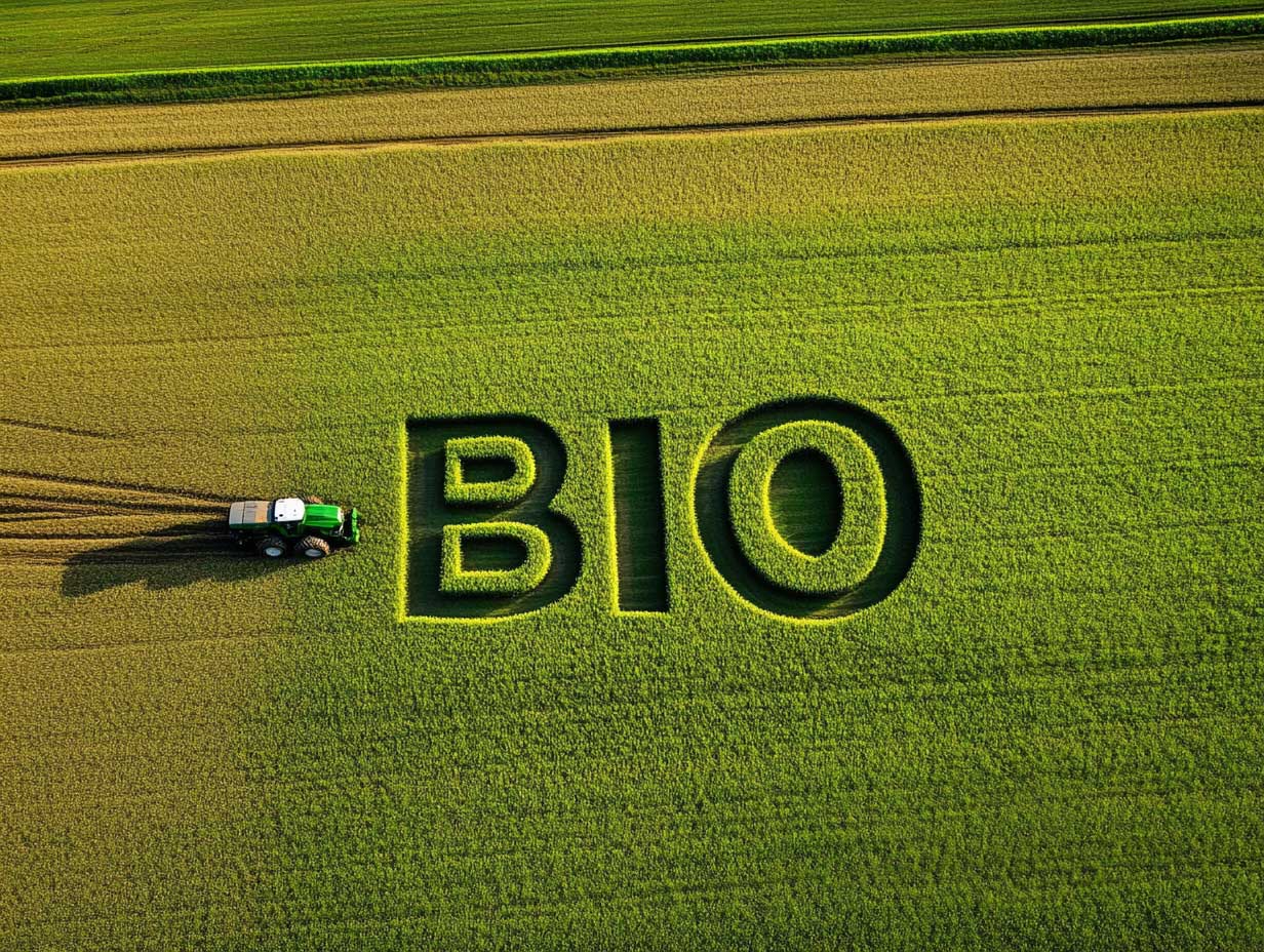 Culture agricole bio dans un champ français