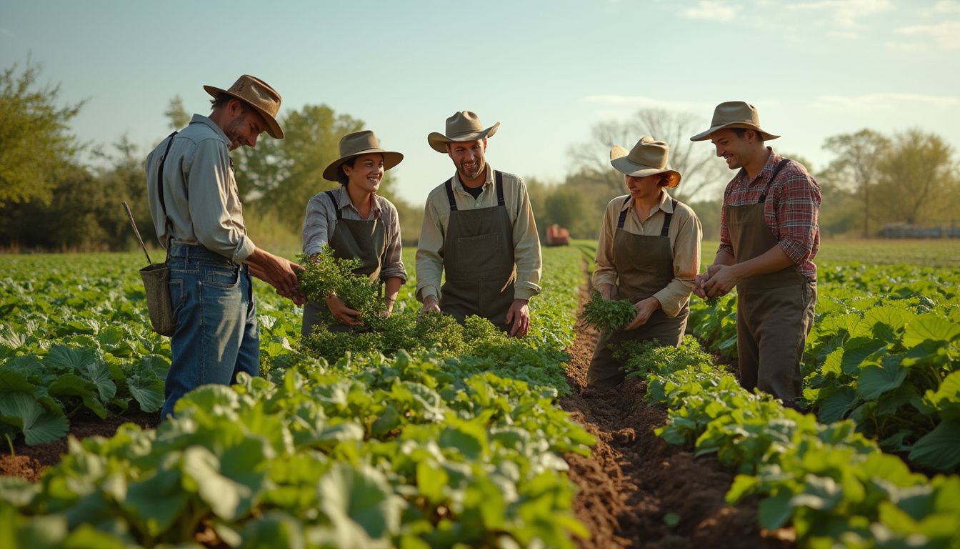 Étudiants en agriculture à l'école française