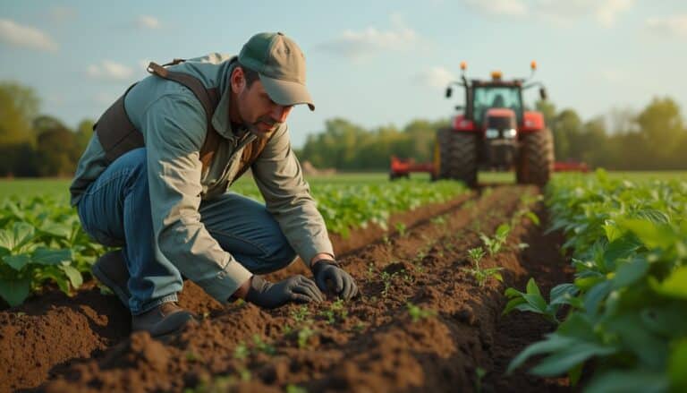 Étudiants apprenant l'agriculture à l'école française