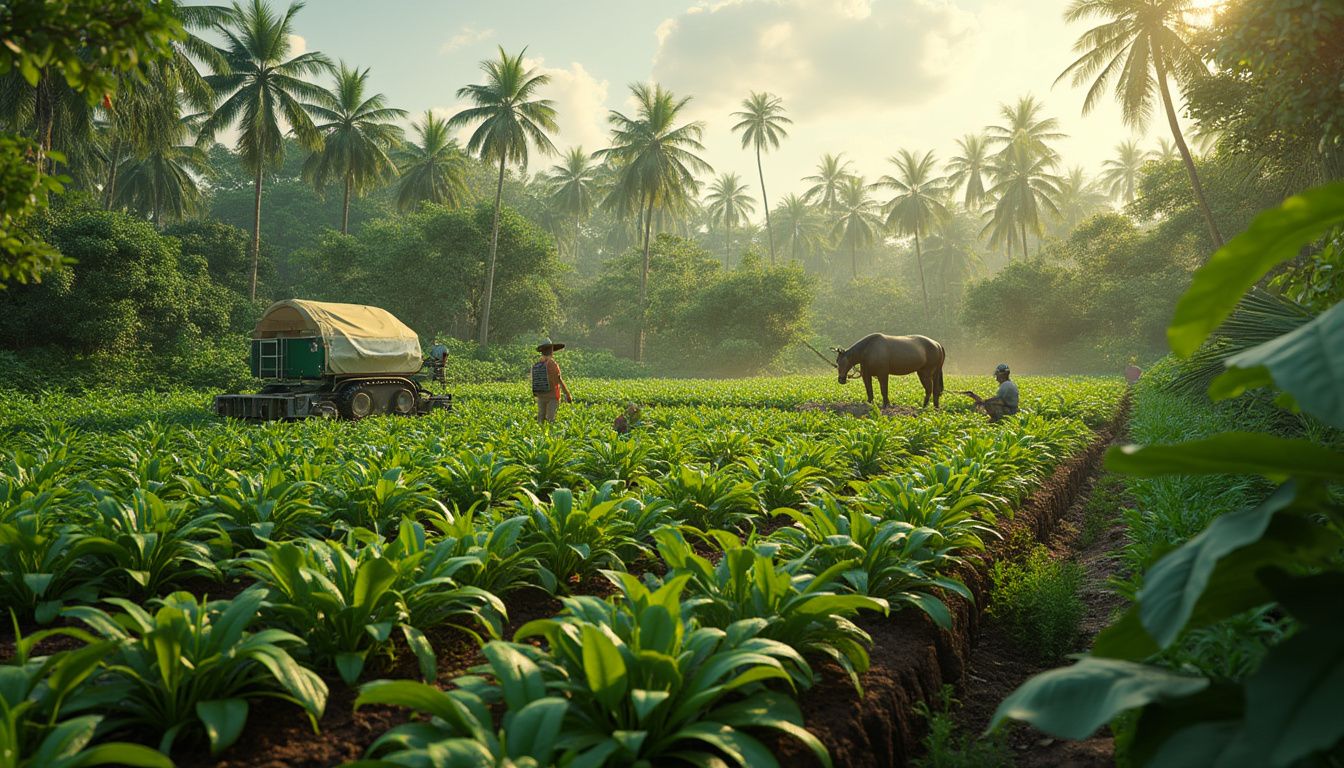 Étudiants travaillant dans une école d'agriculture française