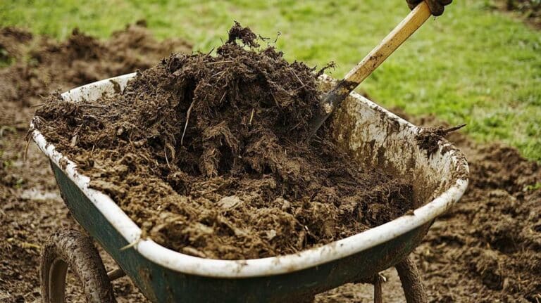 du fumier dans une brouette