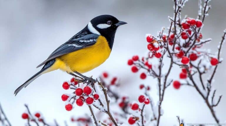 oiseau au jardin en hiver