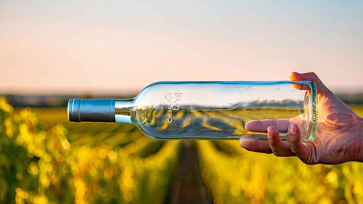 bouteille vide vigne