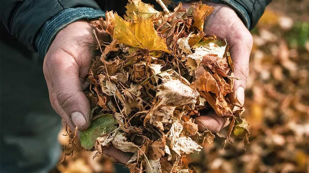 une poignée de feuilles mortes