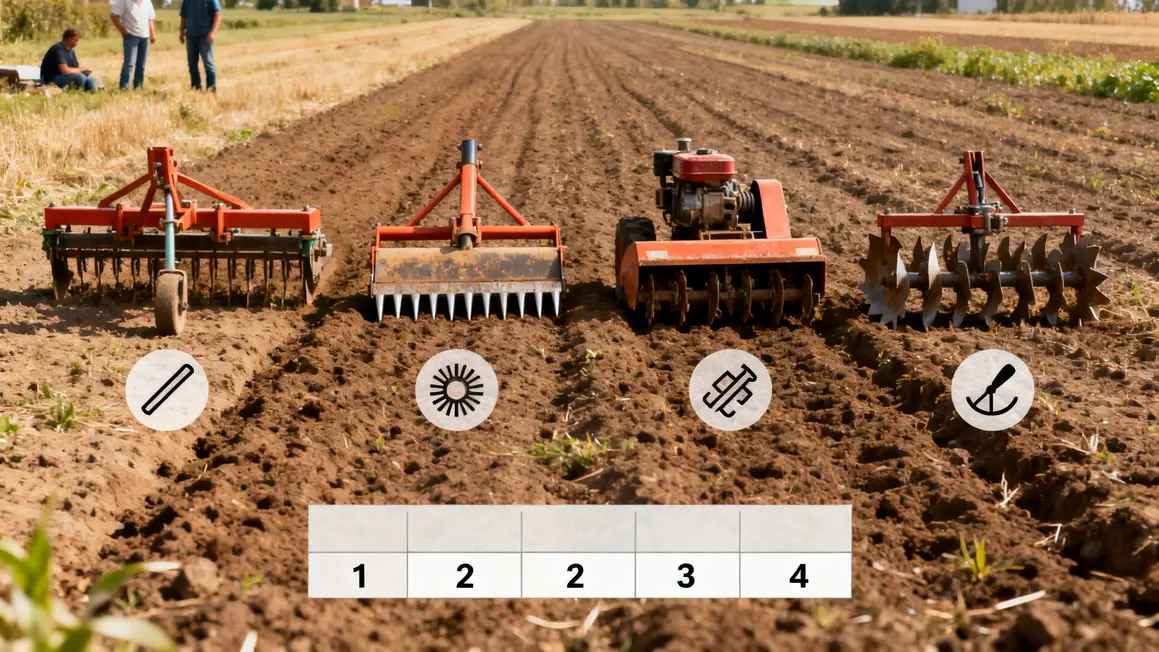 herse etrille dechaumeur vibroculteur fraise rotative tableau comparatif