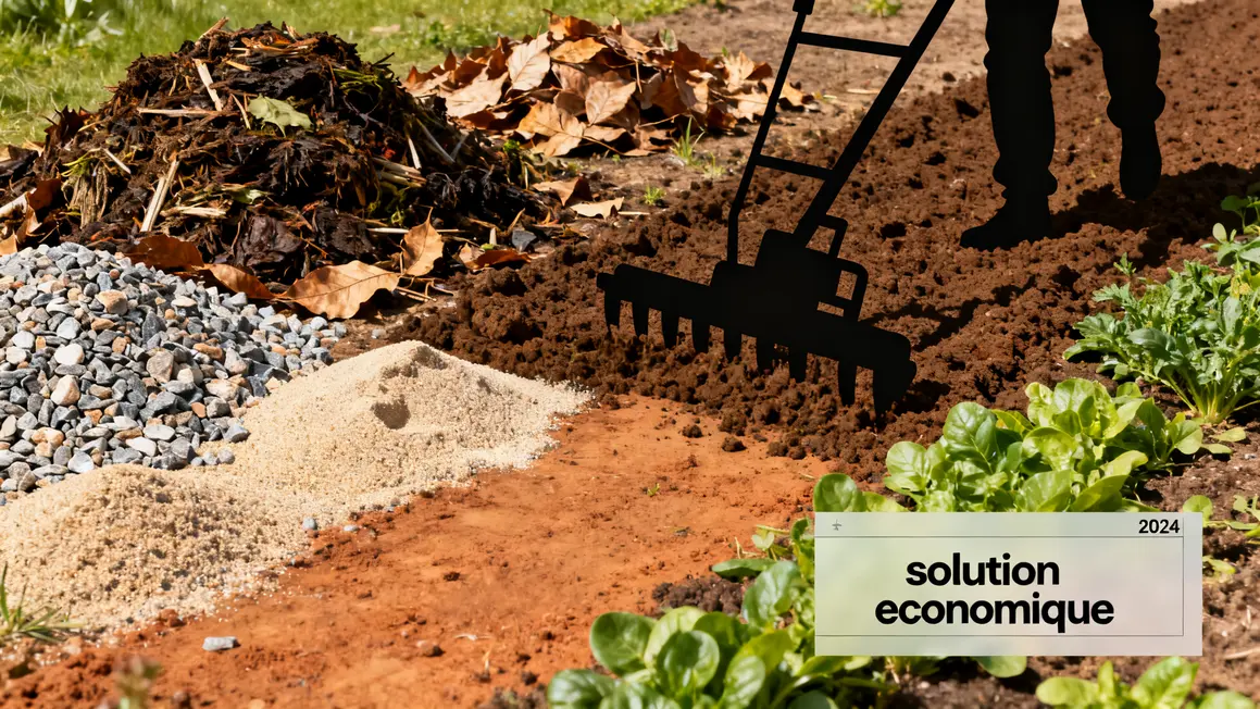 Compost gravier engrais verts sol argileux solutions économiques