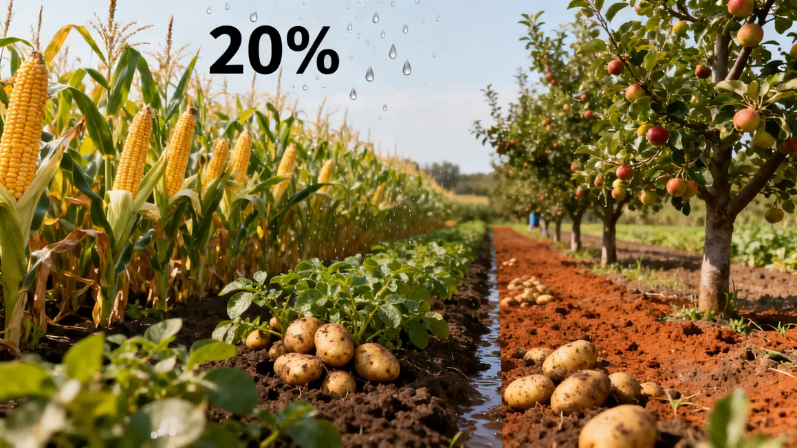 Champs mais pomme de terre arbres fruitiers besoins eau irrigation