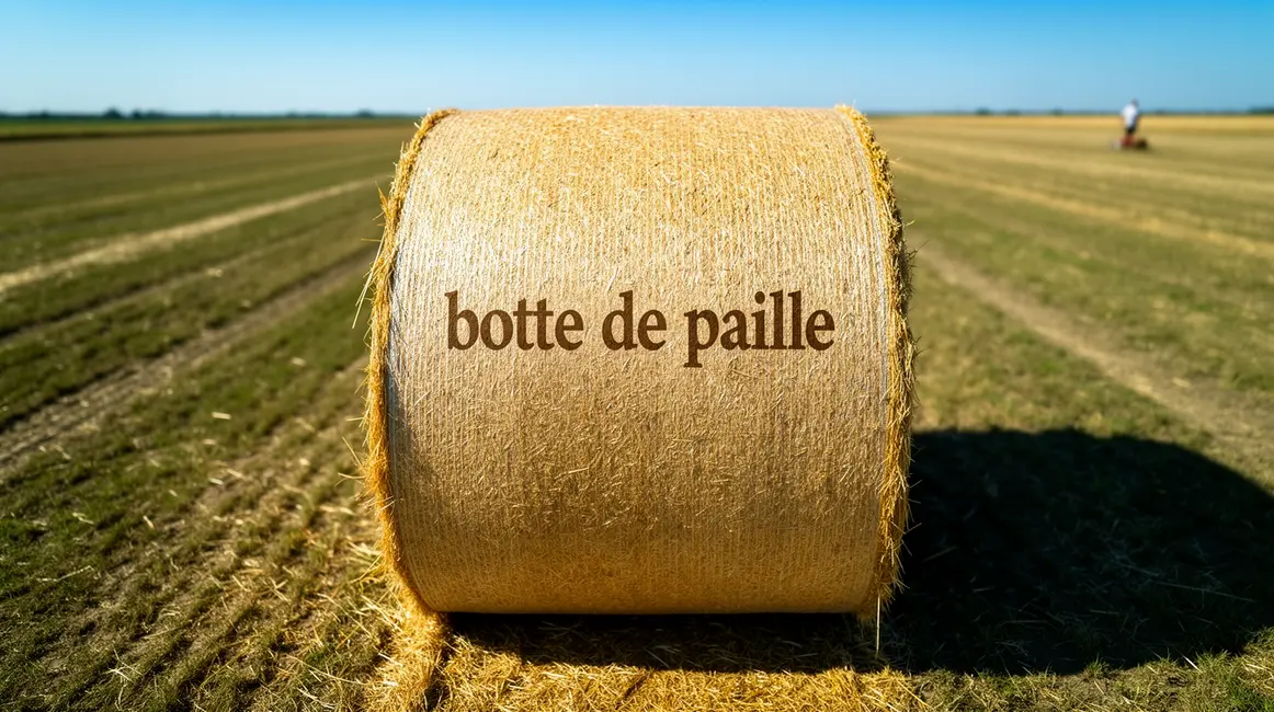 botte de paille blonde au centre du champ