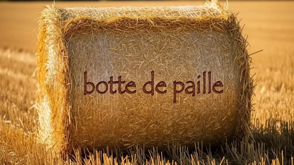 botte de paille rectangulaire compacte champ soleil