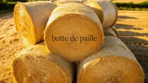 botte de paille empilee champ rural