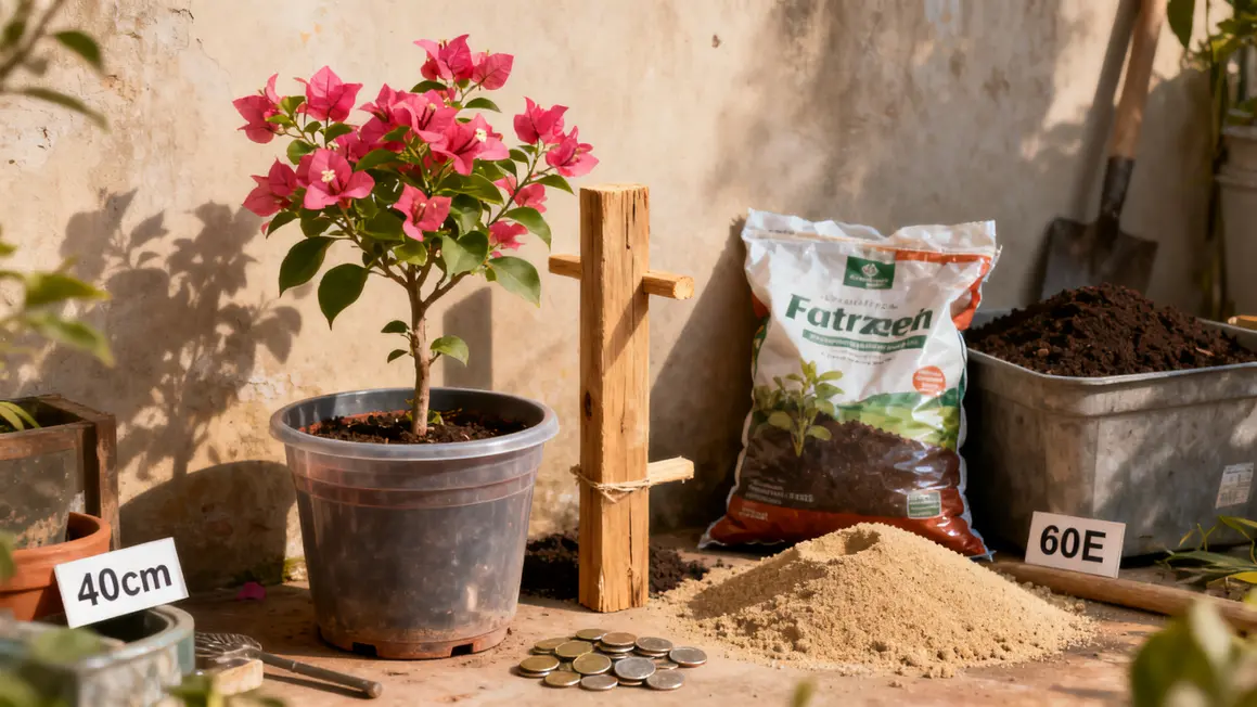 bougainvillier budget pot plastique terreau sable