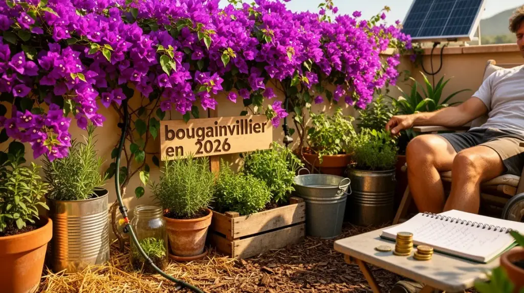 bougainvillier en 2026 terrasse mediterraneenne pots recycles paillage naturel