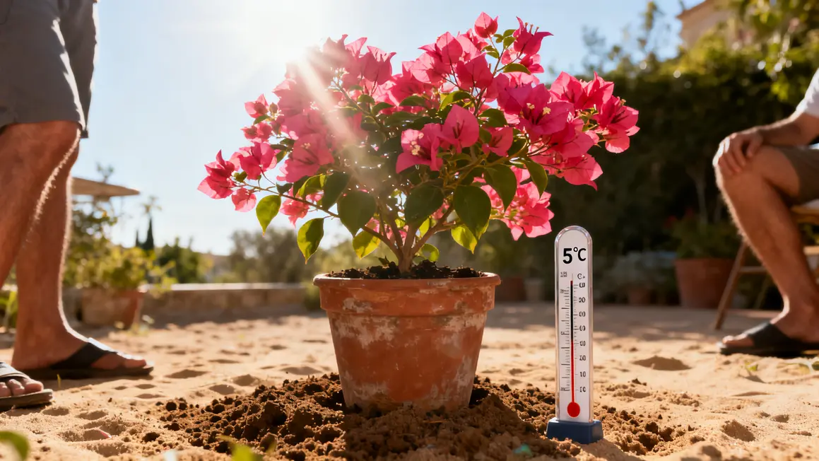bougainvillier pot lumière terre drainante thermomètre