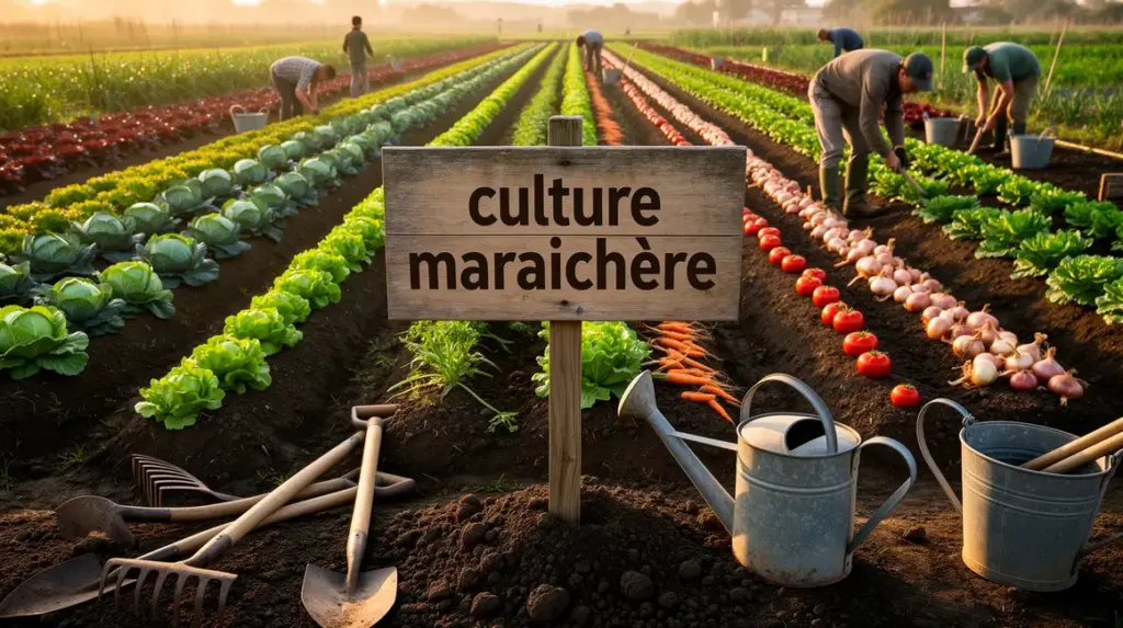 champ maraichere culture maraichere legumes outils matin