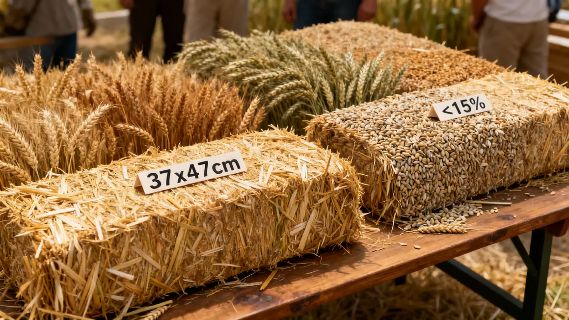 Différences densité paille blé orge avoine