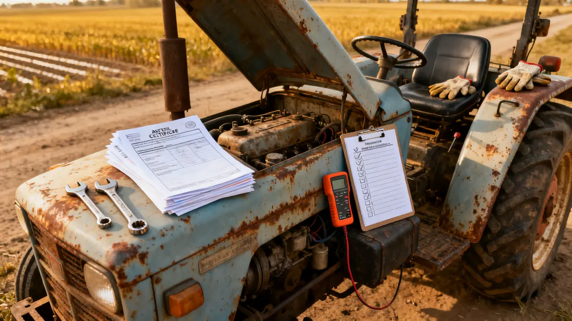Risques achat materiel agricole documents checklist