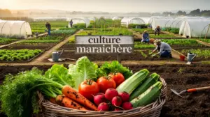 champ maraichere organise serres tunnel panier legumes