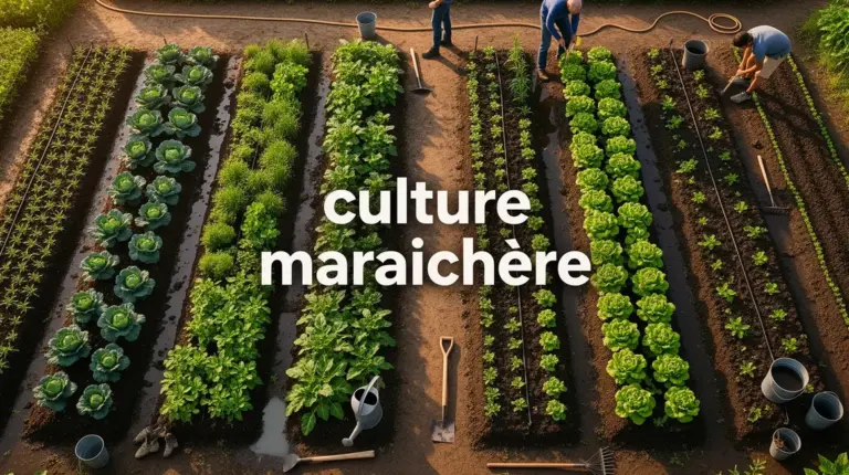 photo culture maraichere sur petite parcelle avec outils