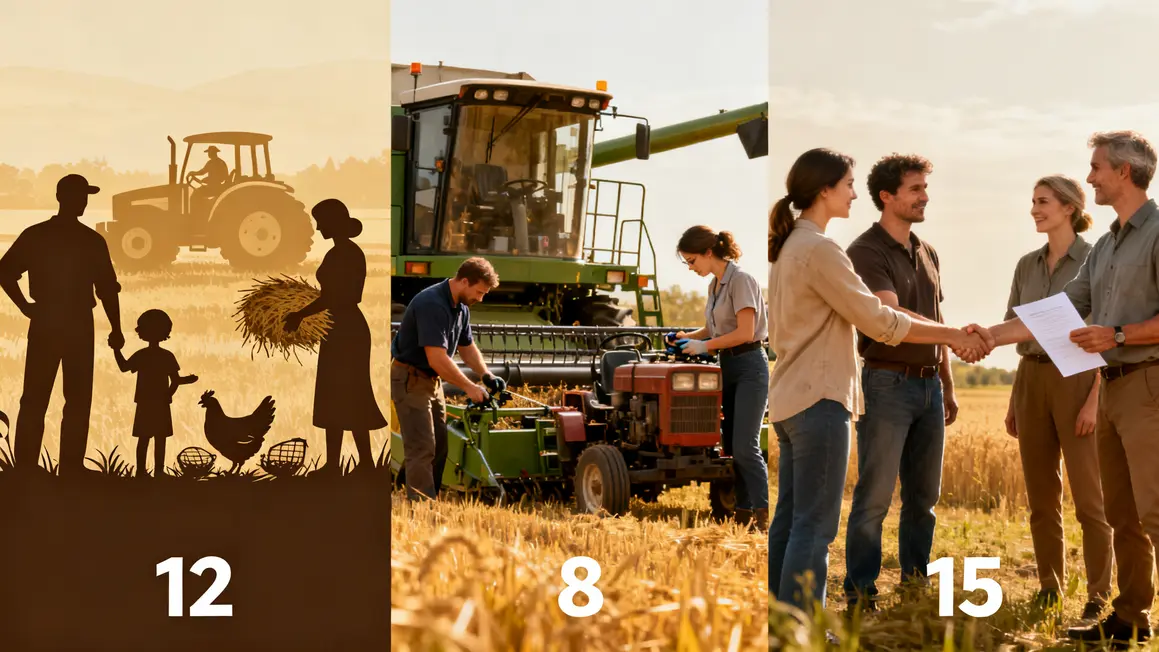 Tableau differences exploitation familiale agricole industrielle cooperative