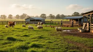 ferme elevage durable animaux prairie clotures abris