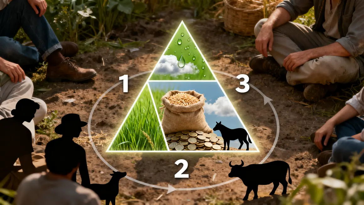 Triangle elevage durable environnement economie social