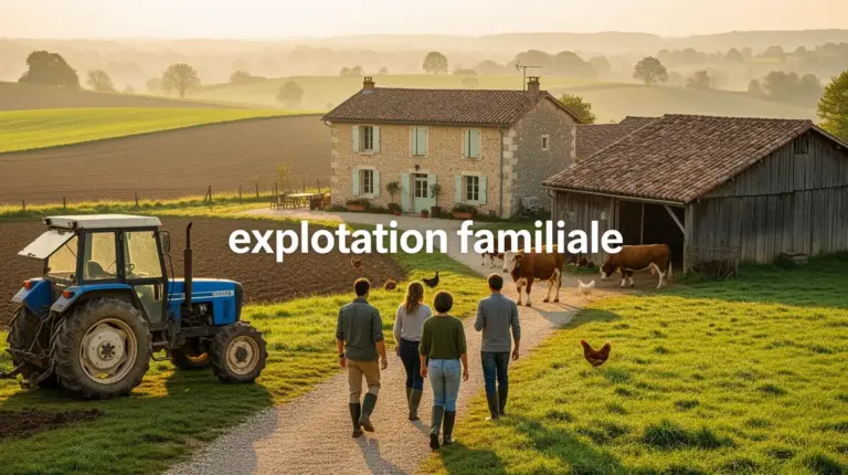 Vue ferme familiale exploitation familiale en France