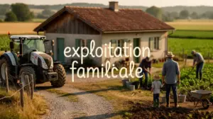 exploitation familiale maison rurale membres famille champs