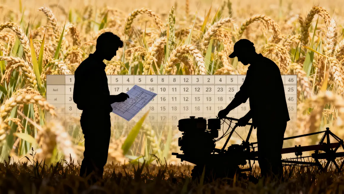 Silhouettes sur champ matériel formation agricole adulte