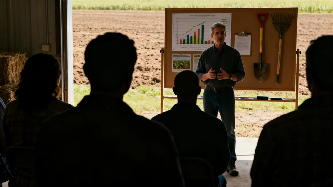 Formation agricole adulte intervenant avec tableau outils