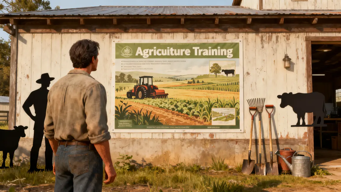 formation agricole adulte devant batiment formation