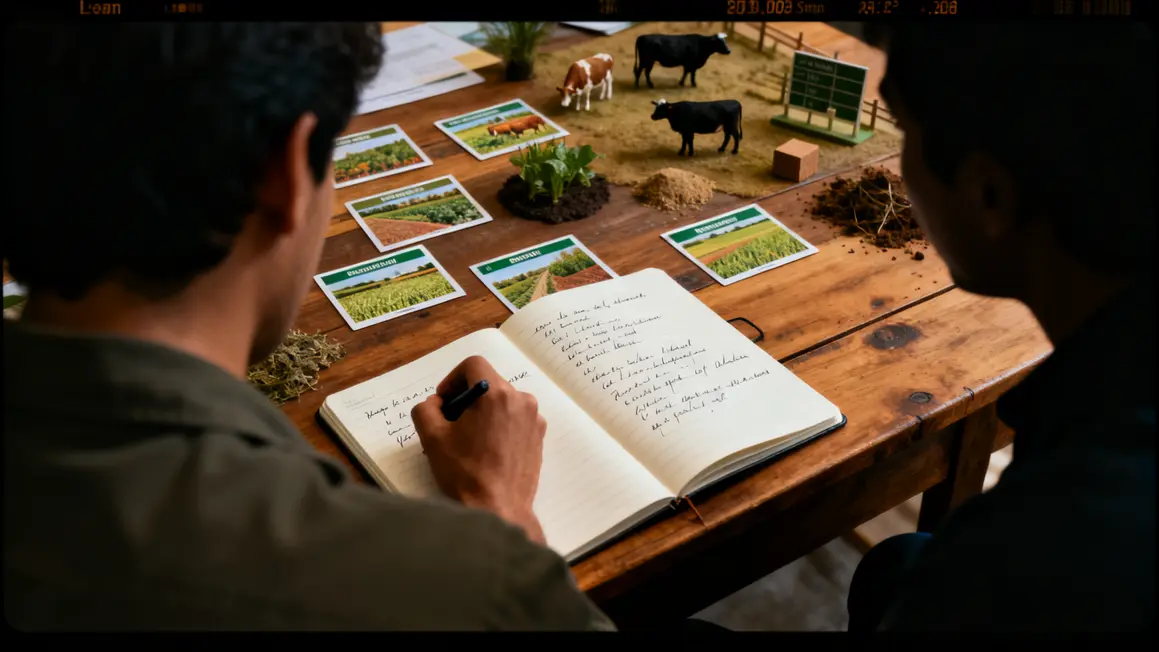 Personne écrivant sur carnet projet formation agricole adulte