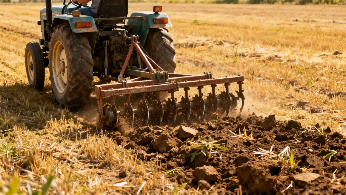 herse rotative attelée petit tracteur sol meuble