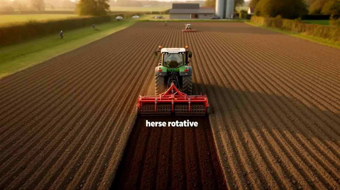 herse rotative champ travail agricole