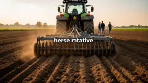 champ prepare tracteur avec herse rotative