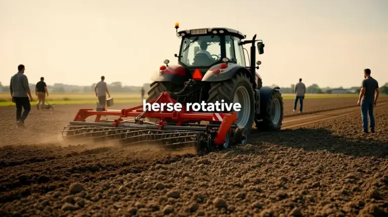herse rotative attelée tracteur sol préparé