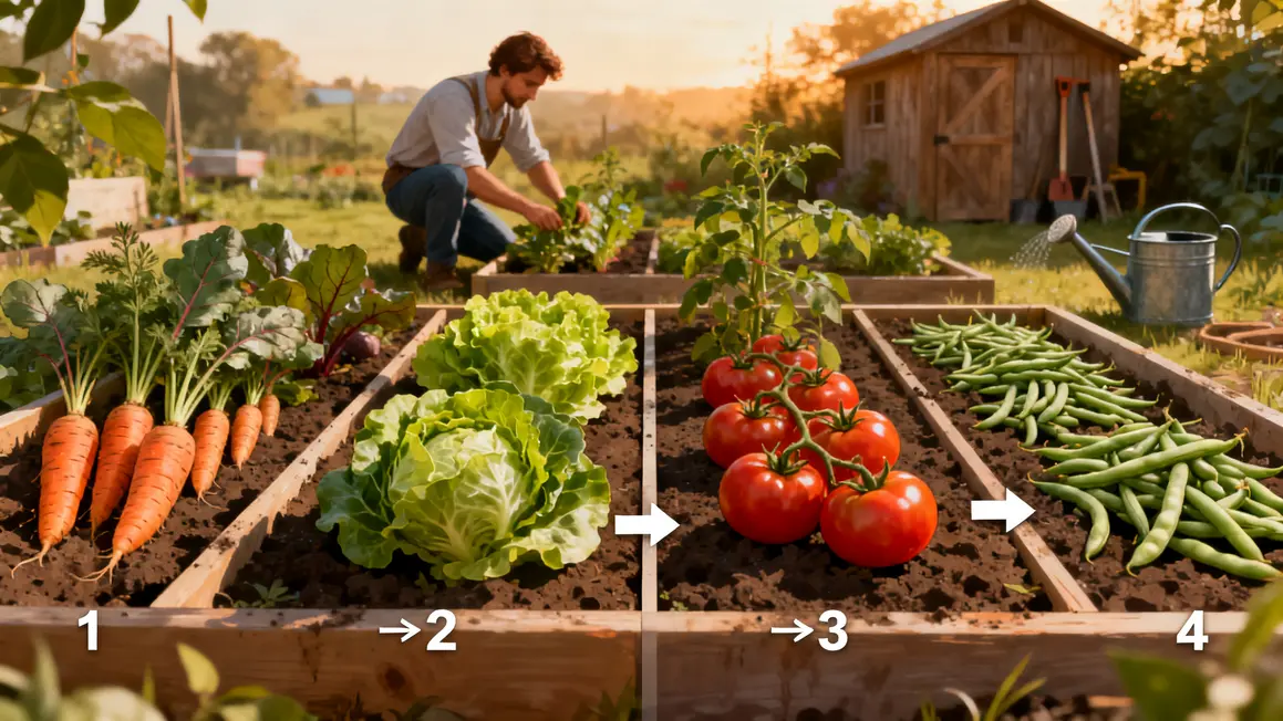 parcelles rotation cultures légumes comparatif visuel