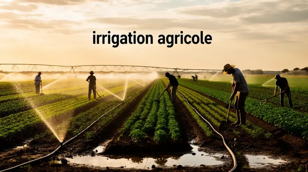 champ photo-réaliste irrigation agricole