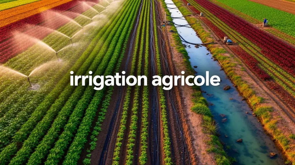 vue aérienne de parcelle agricole avec irrigation agricole