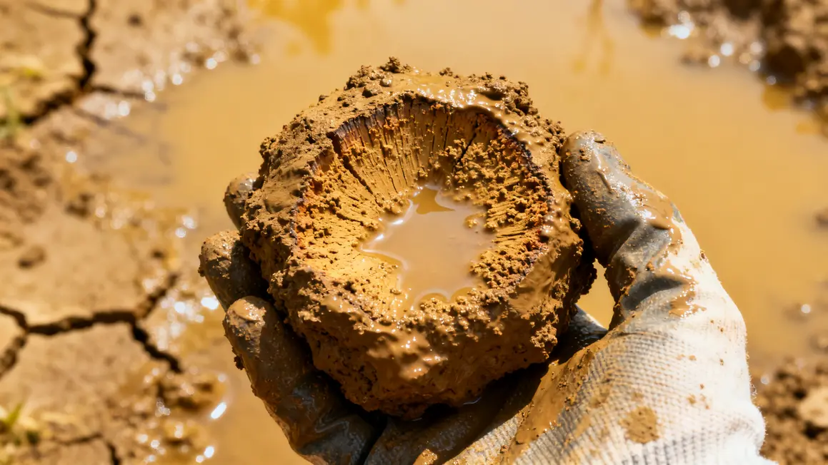 main motte sol argileux compacte humide