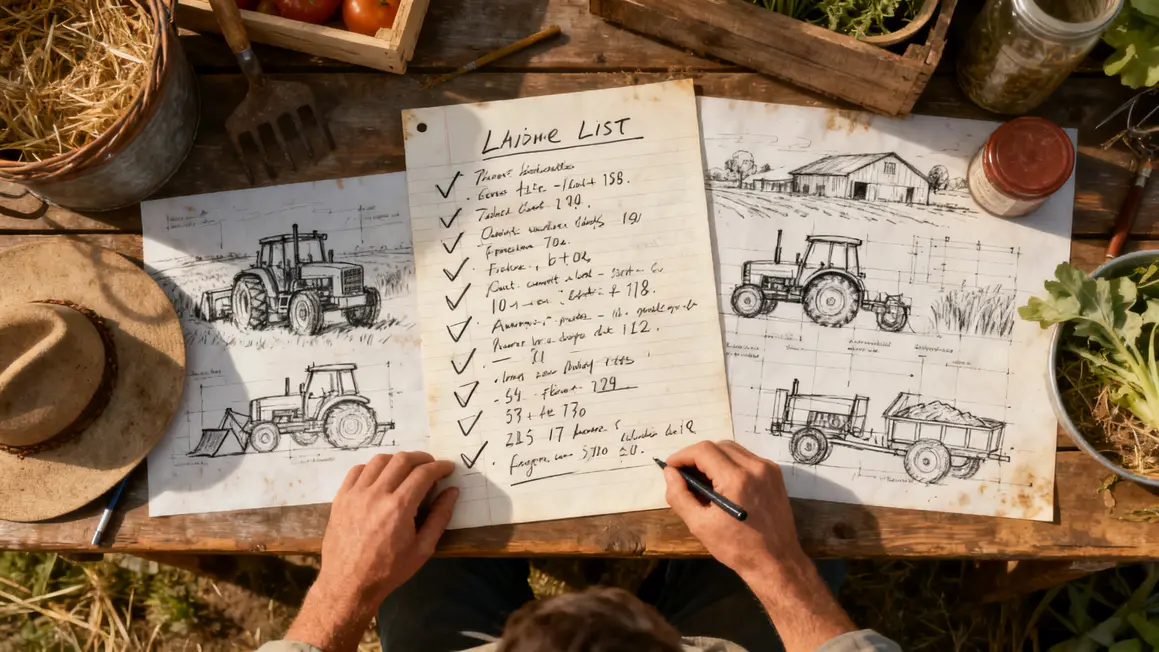 check-list matériel agricole besoins atelier