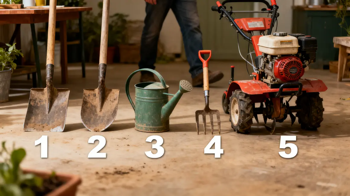 materiel agricole checklist outils maraichage beche rateau arrosoir