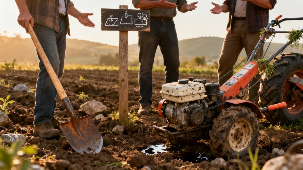 photo materiel agricole besoin outils parcelle tracteur beche