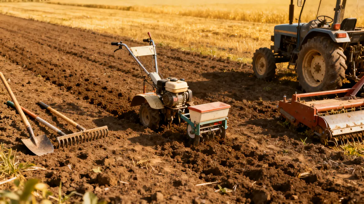 materiel agricole outils manuels machines tracteur sur sol