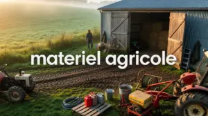matériel agricole champ hangar outils matin dynamique