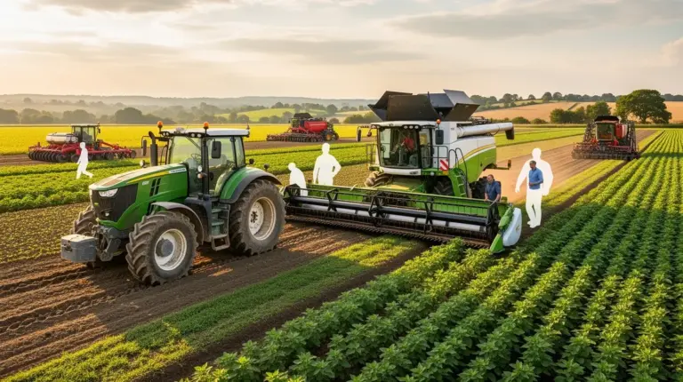 materiel agricole tracteur moissonneuse parcelle agriculteur