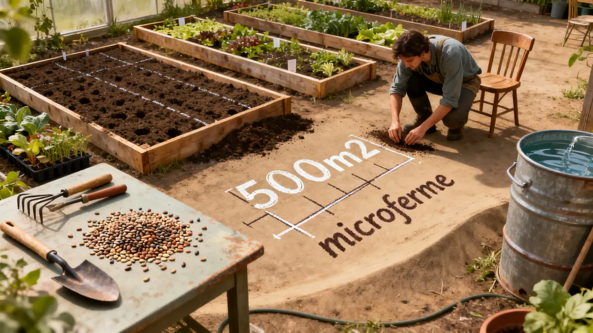 Microferme 500m2 avec outils semences et paillage