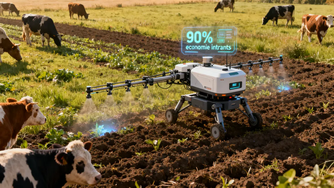 Robotique agricole pulvérisation localisée économies intrants élevage