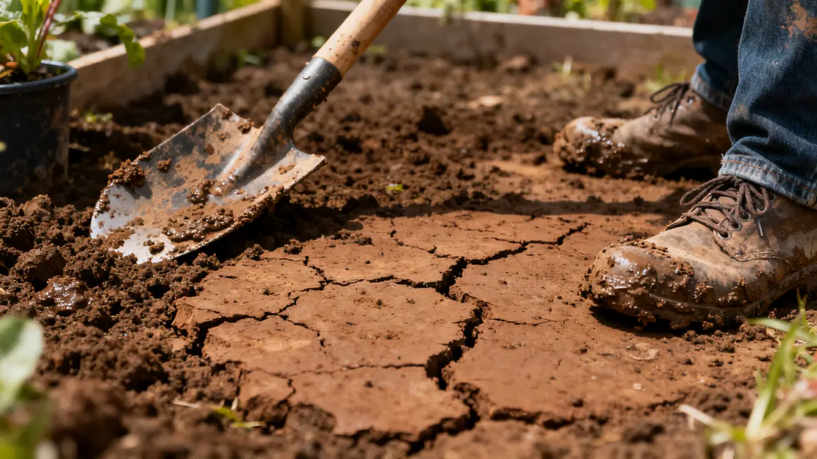 sol argileux croûte fissure outils boue