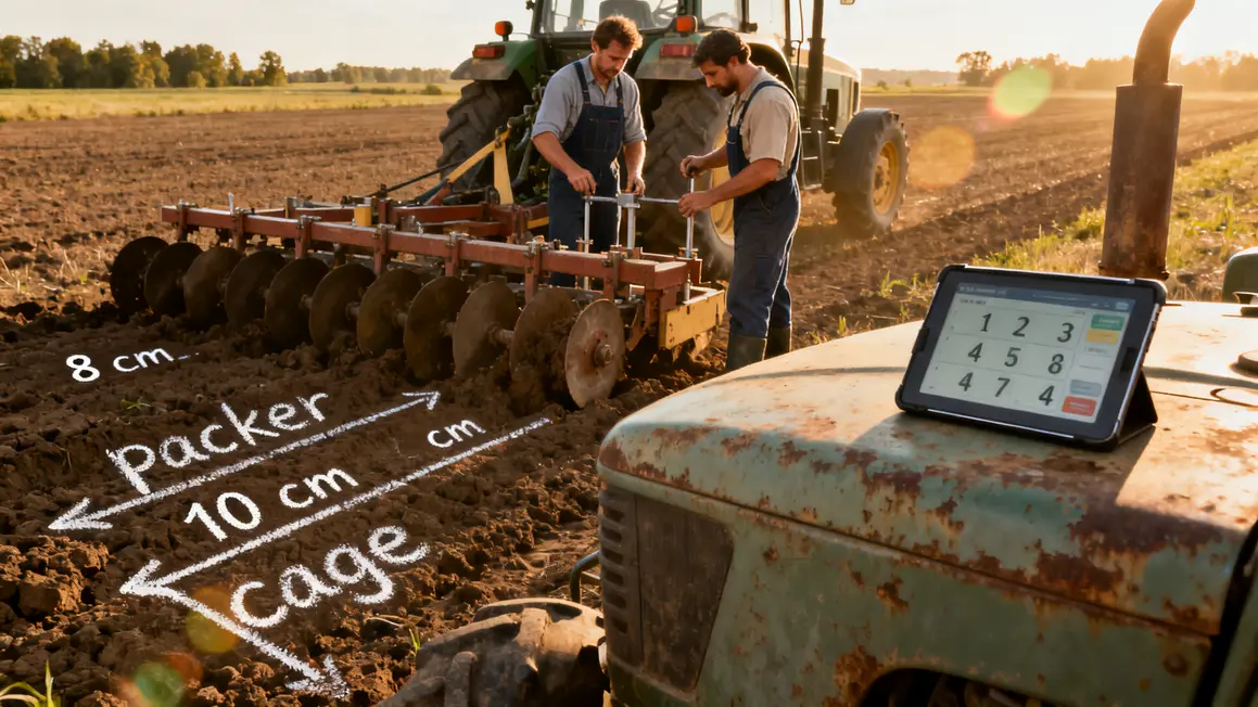 réglages précis herse rotative petit budget 2026 profondeur rouleau champ
