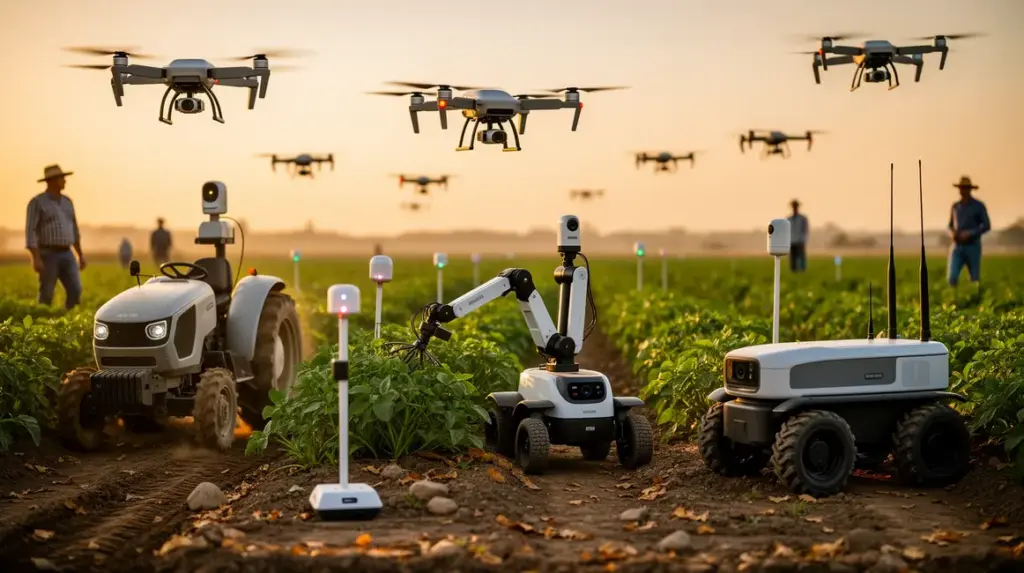 robots drones capteurs champ moderne 2026